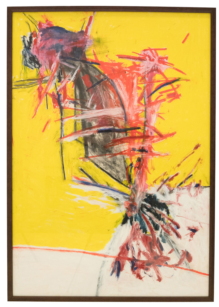 „Absprung“, 80x120cm, Malerei, Öl auf Karton, 2023